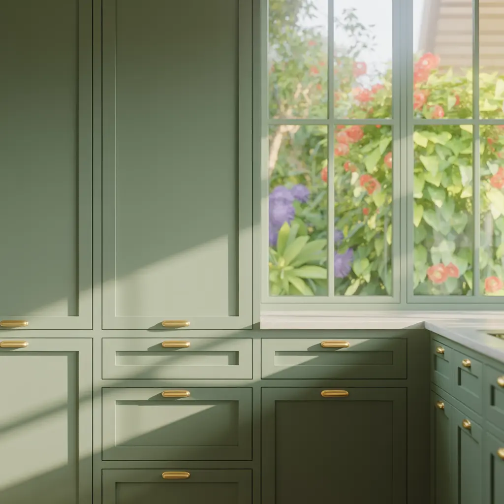Sage Green Kitchen Cabinet