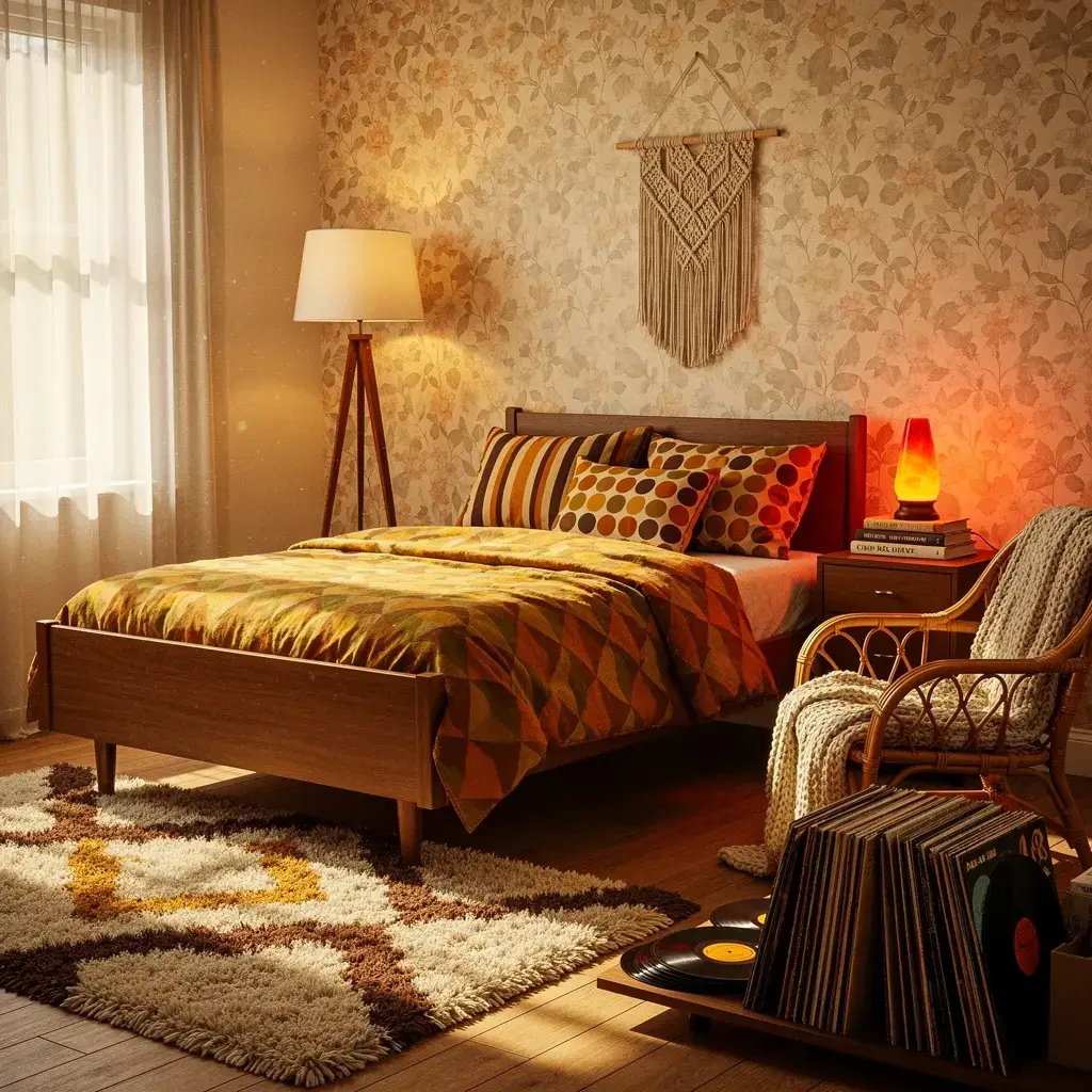 Add Retro Patterns and Textures for a Nostalgic Bedroom Feel