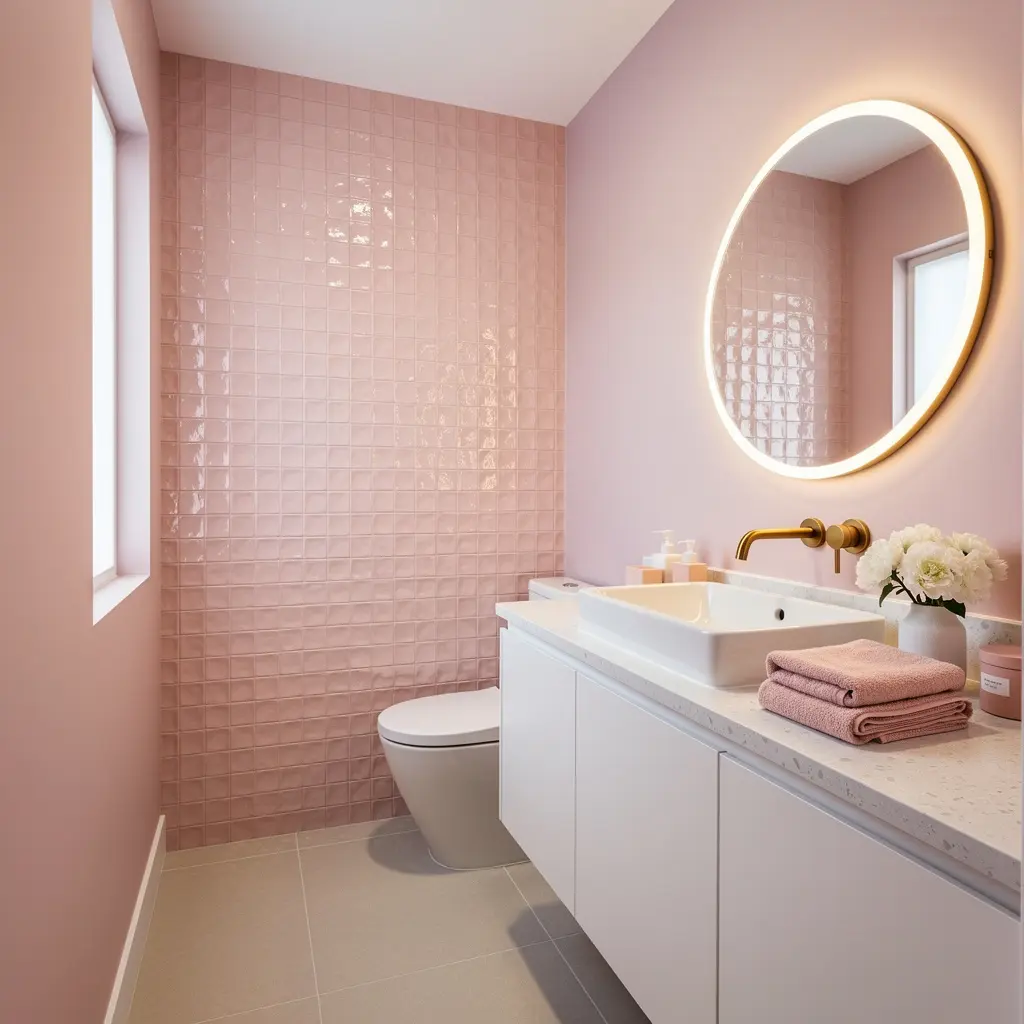 Blush Pink Bathroom Decor