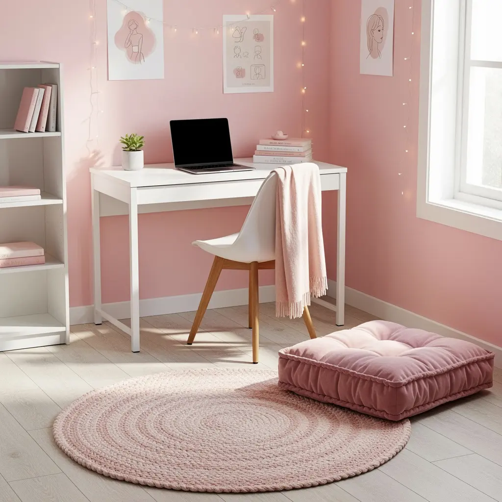 Pink Aesthetic Study Corner