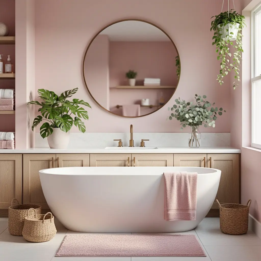 Blush Pink Bathroom Decor