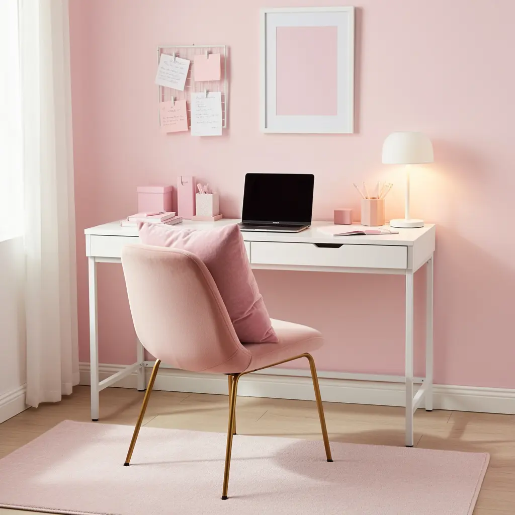 Pink Aesthetic Study Corner