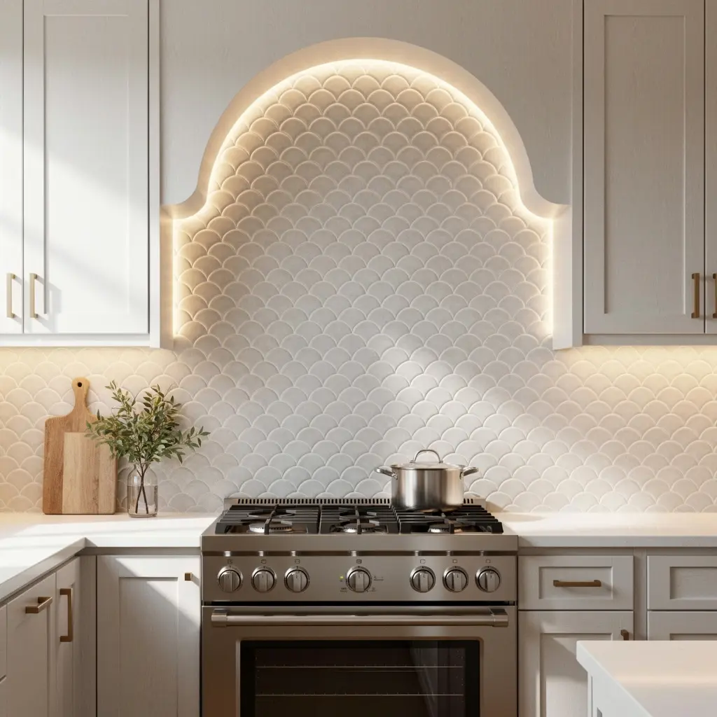 Scalloped Tile Kitchen Backsplash