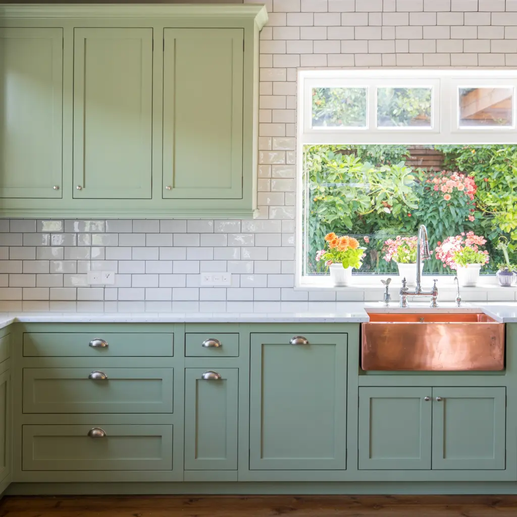 Sage Green Kitchen Cabinet