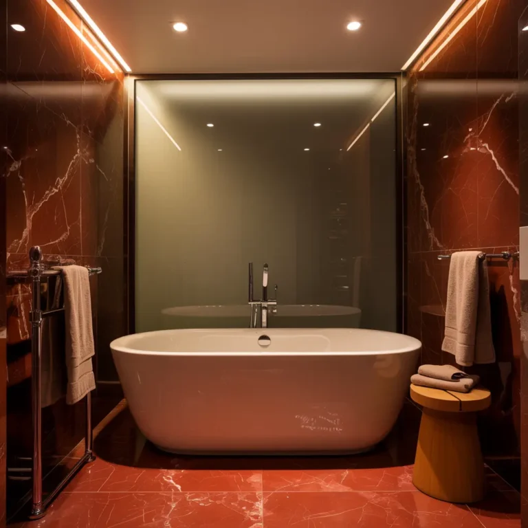 Red Marble Bathroom Decor