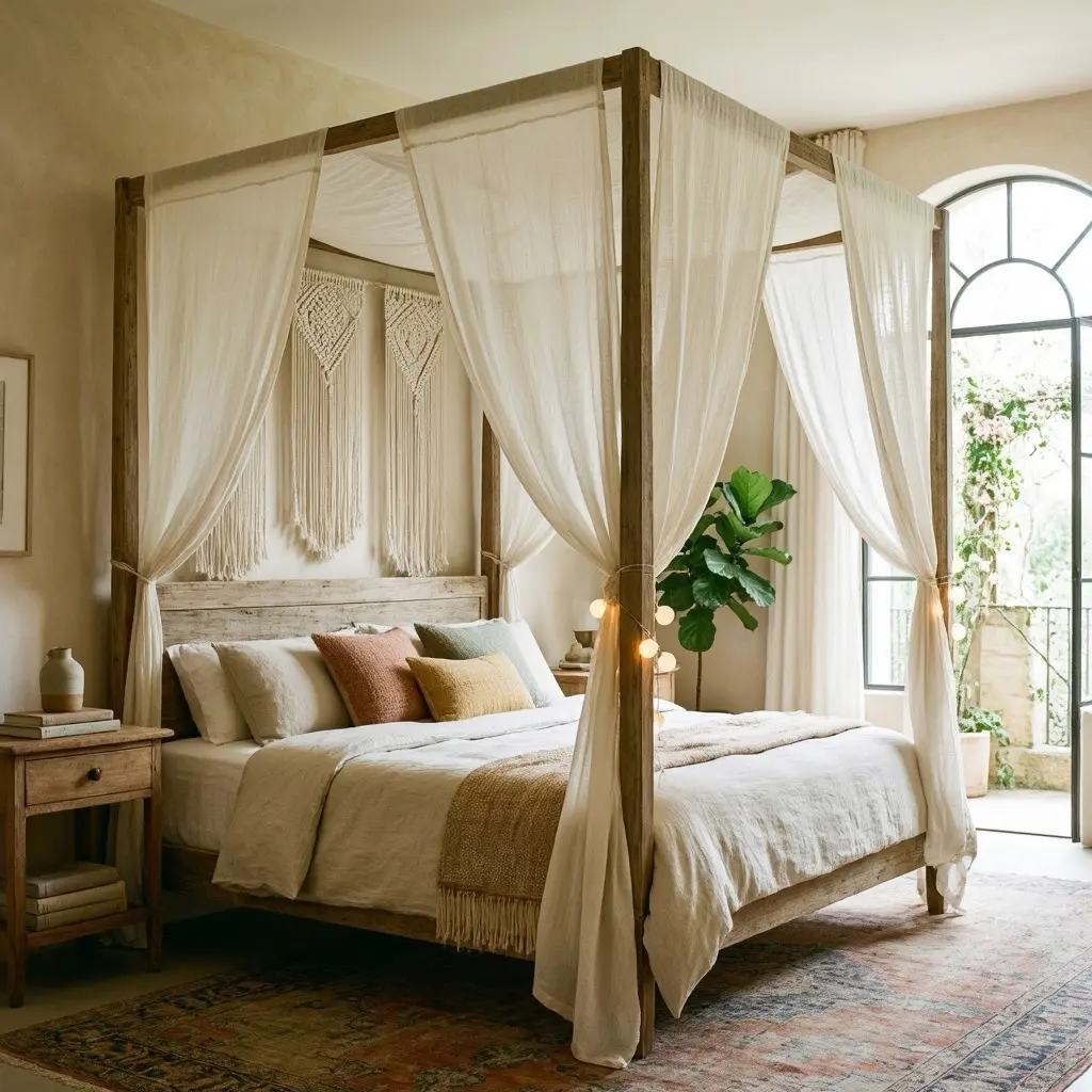 Bohemian Canopy Bed Ideas for a Romantic Bedroom Retreat