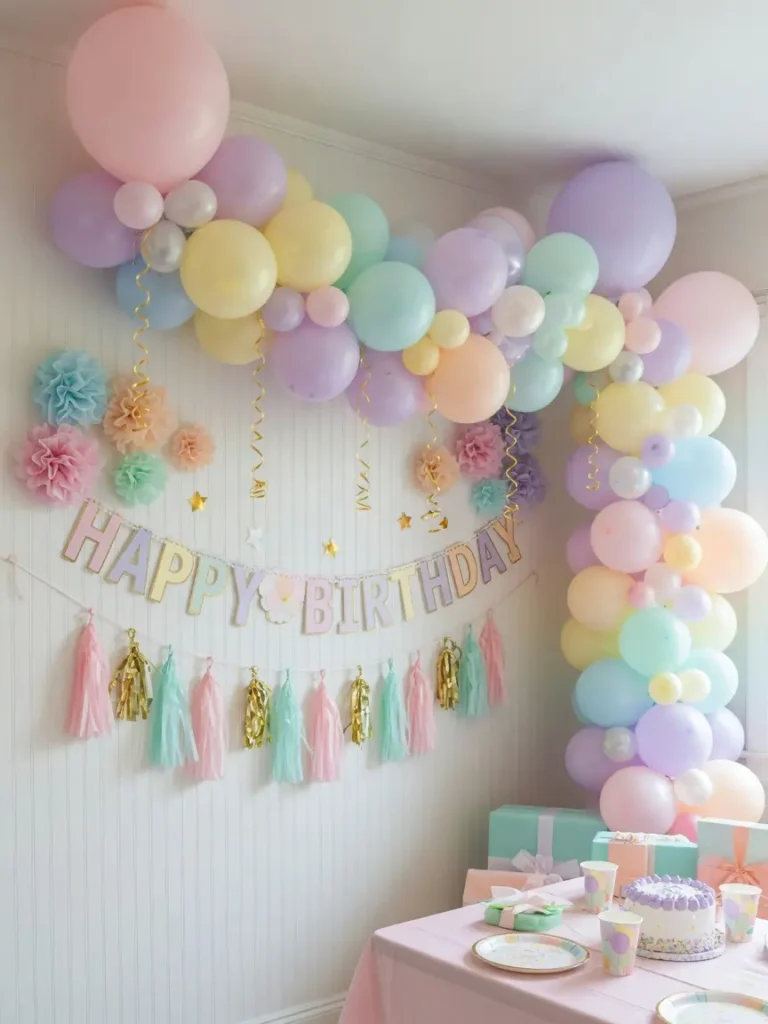 Pastel Birthday Room Decor