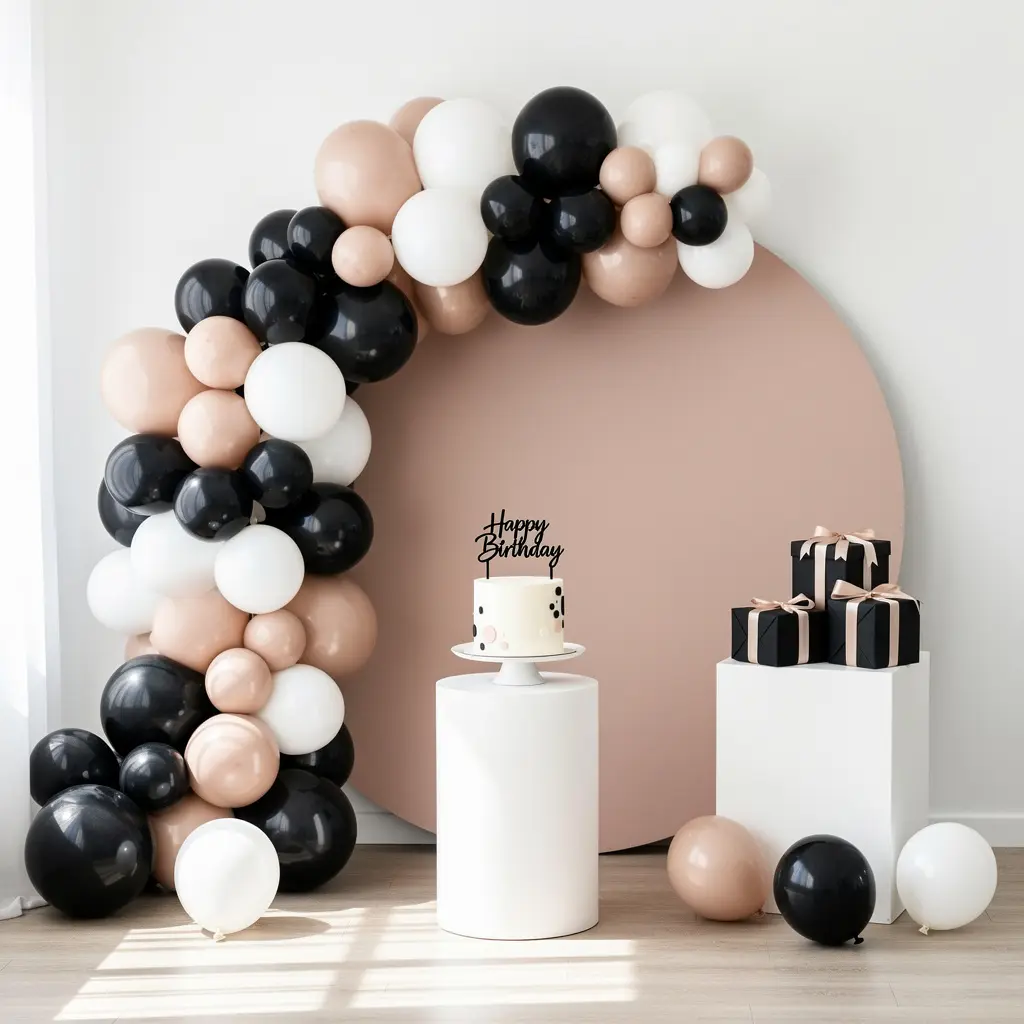 Black and White Birthday Setup Ideas