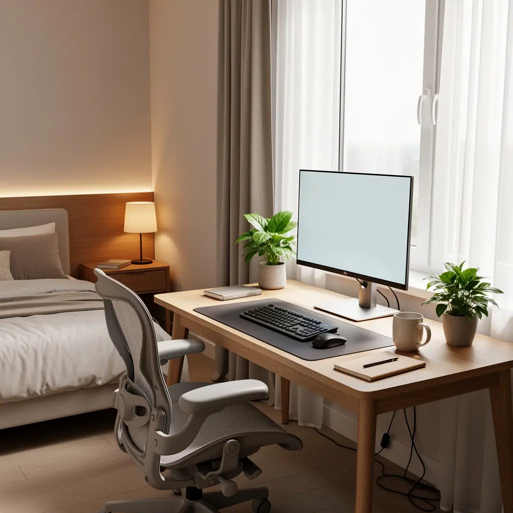 Build a Productive Work From Home Desk Setup in Your Bedroom