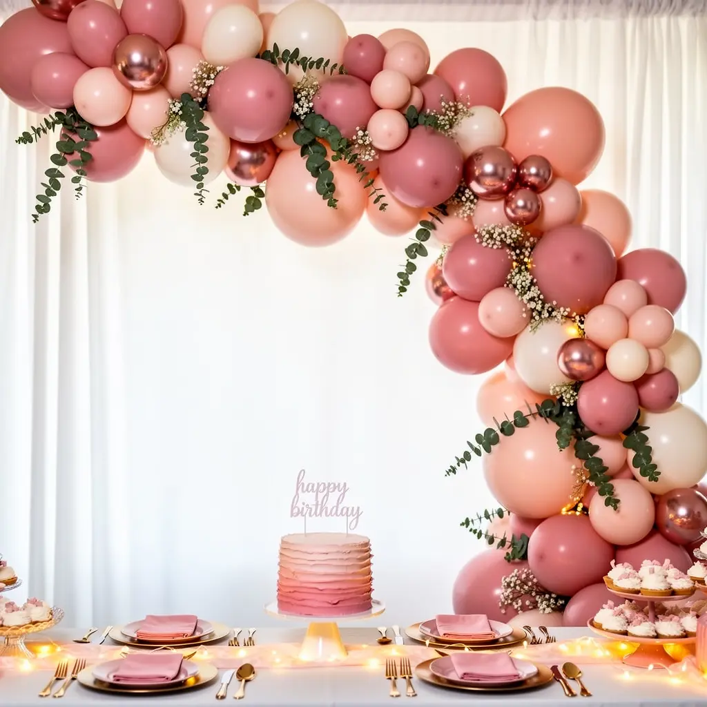 Elegant Pink Birthday Decoration