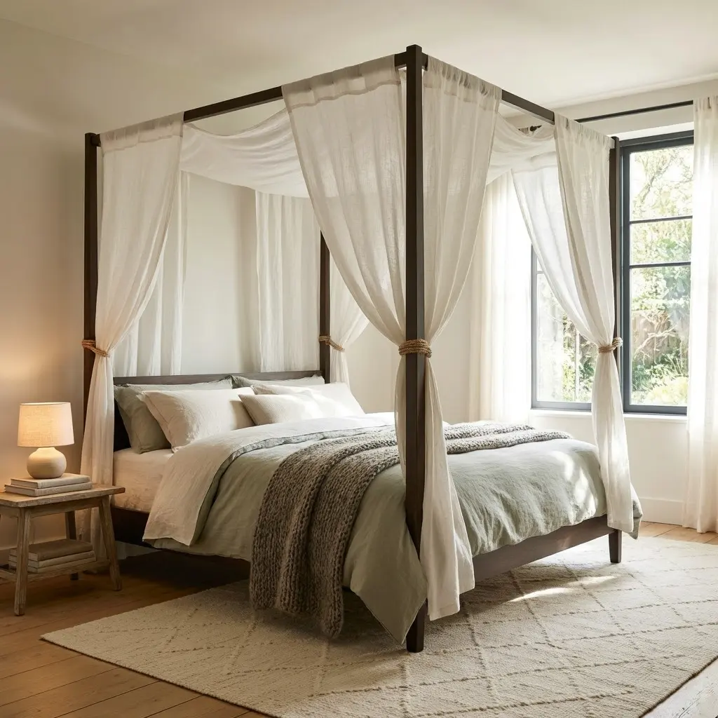 Canopy Bed With Sheer Draping