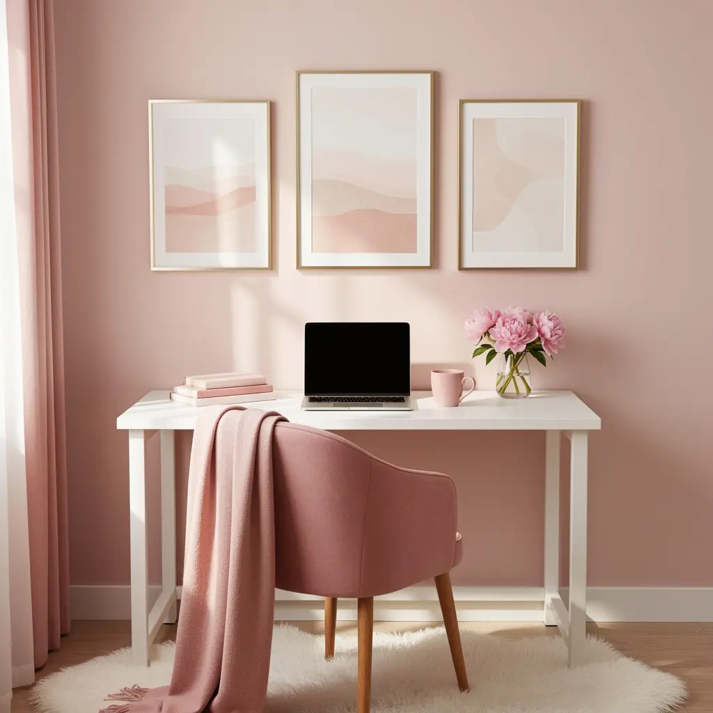 Pink Aesthetic Study Corner