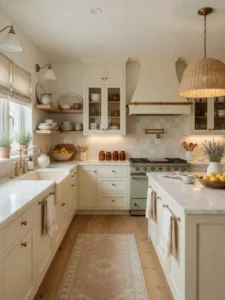 10 Warm White Kitchen Design Ideas with Beautiful Wood Accents