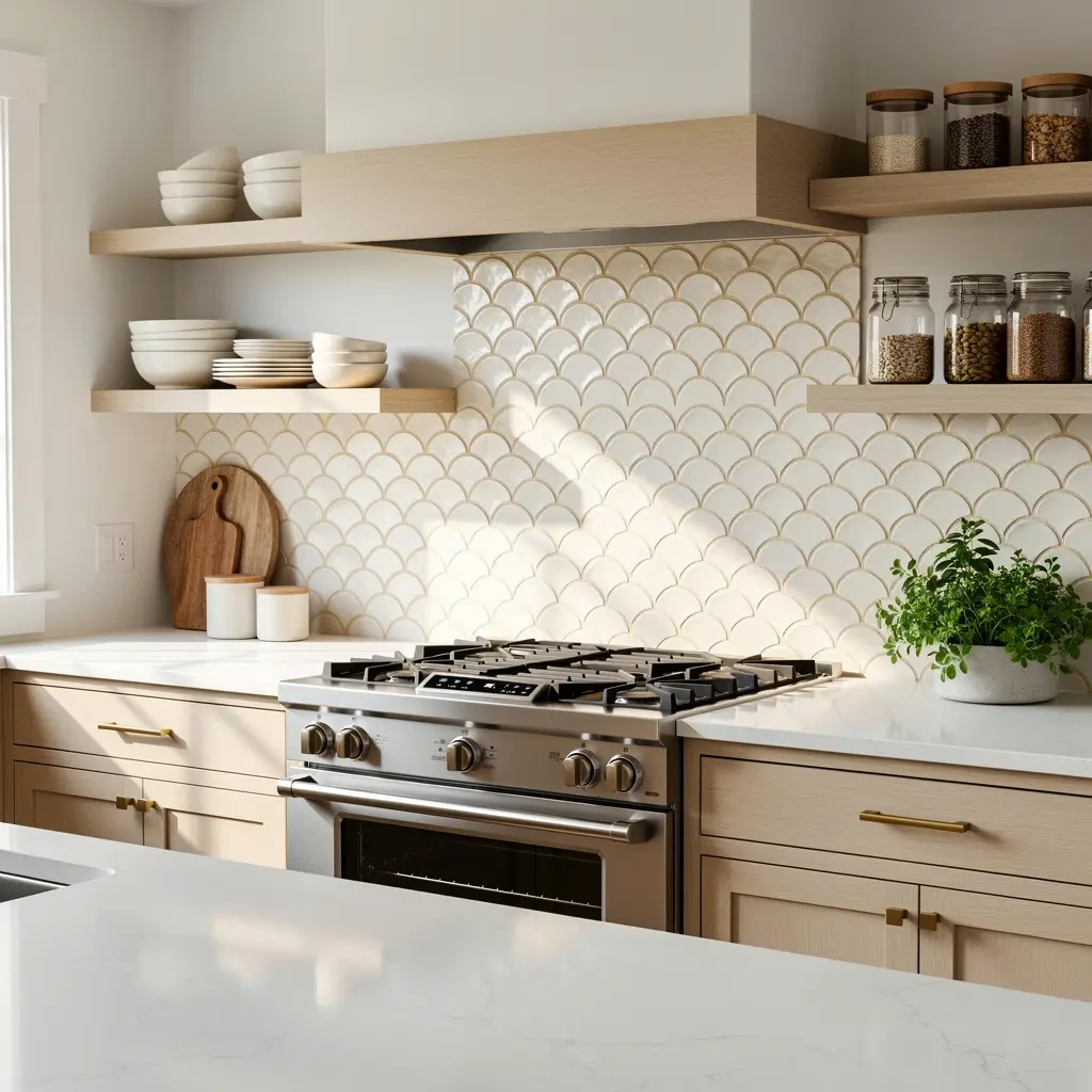 Scalloped Tile Kitchen Backsplash