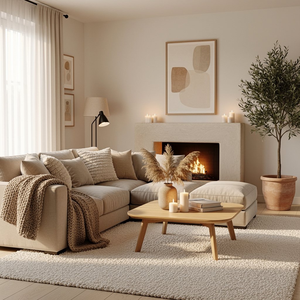 Cozy Warm Neutral Living Room