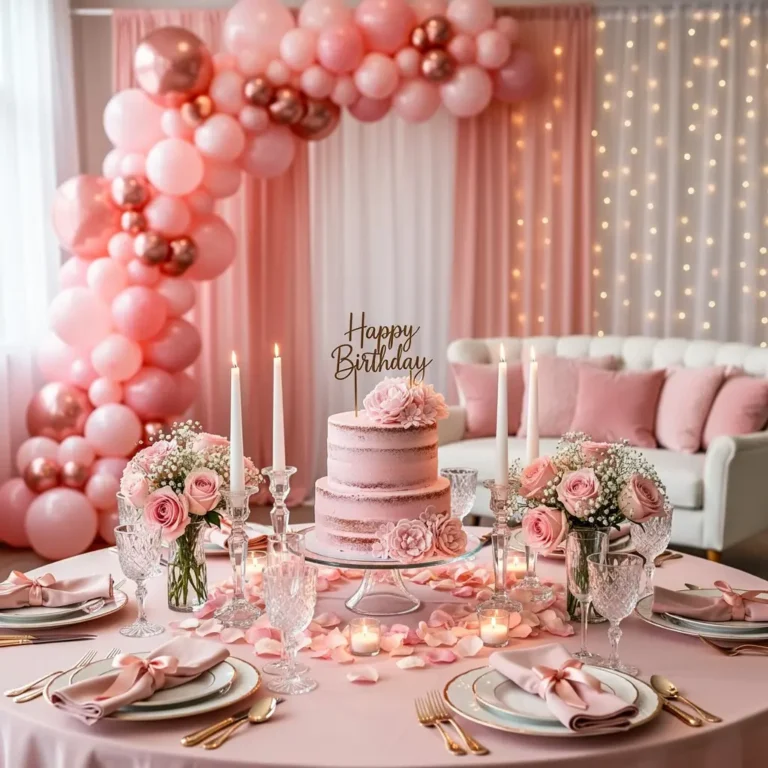 Create a Dreamy Pink Birthday Theme With Elegant Decor Elements