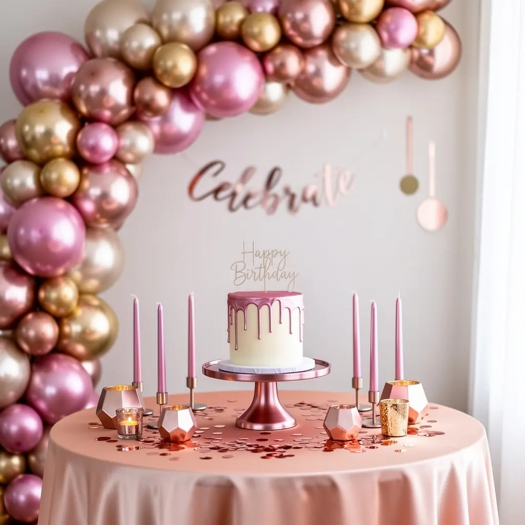 Elegant Pink Birthday Decoration
