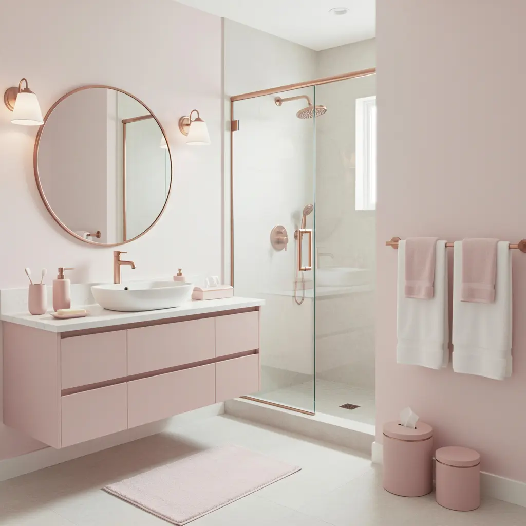 Blush Pink Bathroom Decor