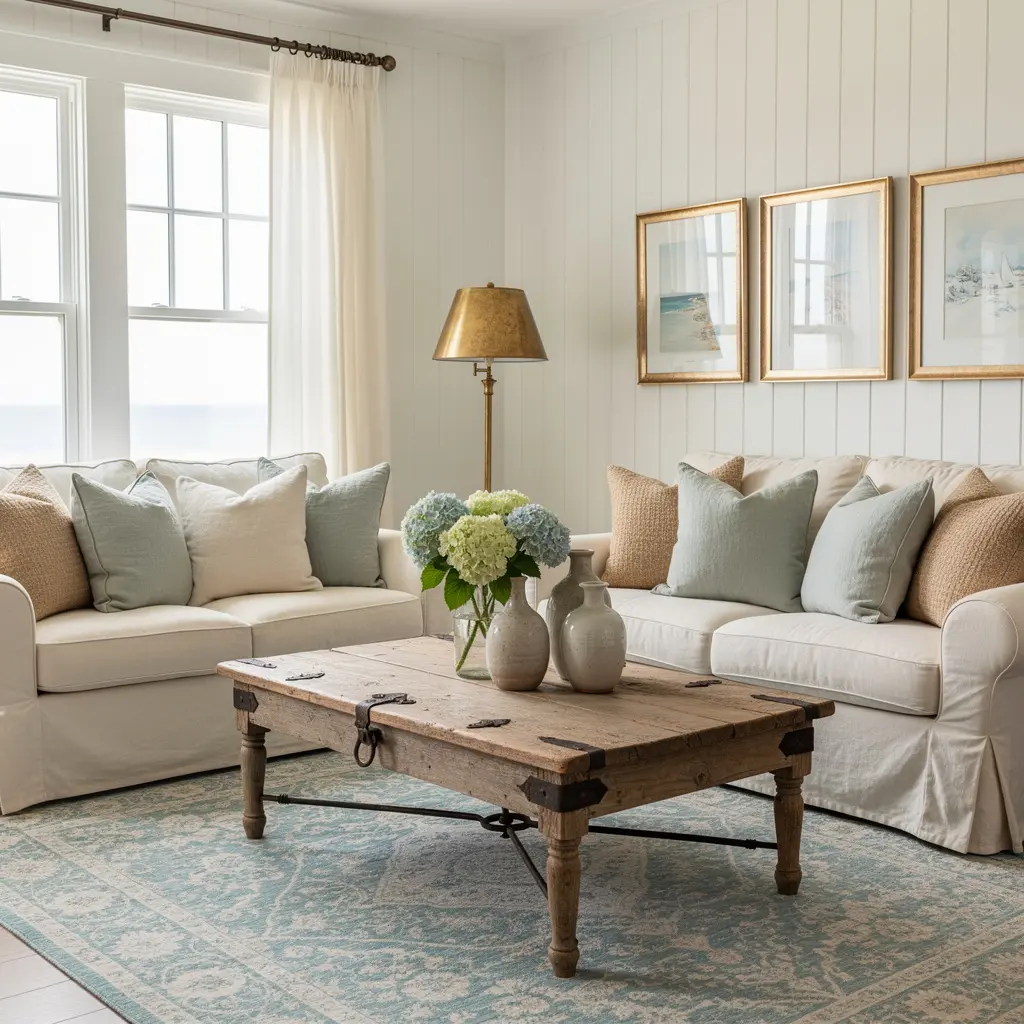 Coastal Grandmother Living Room Decor