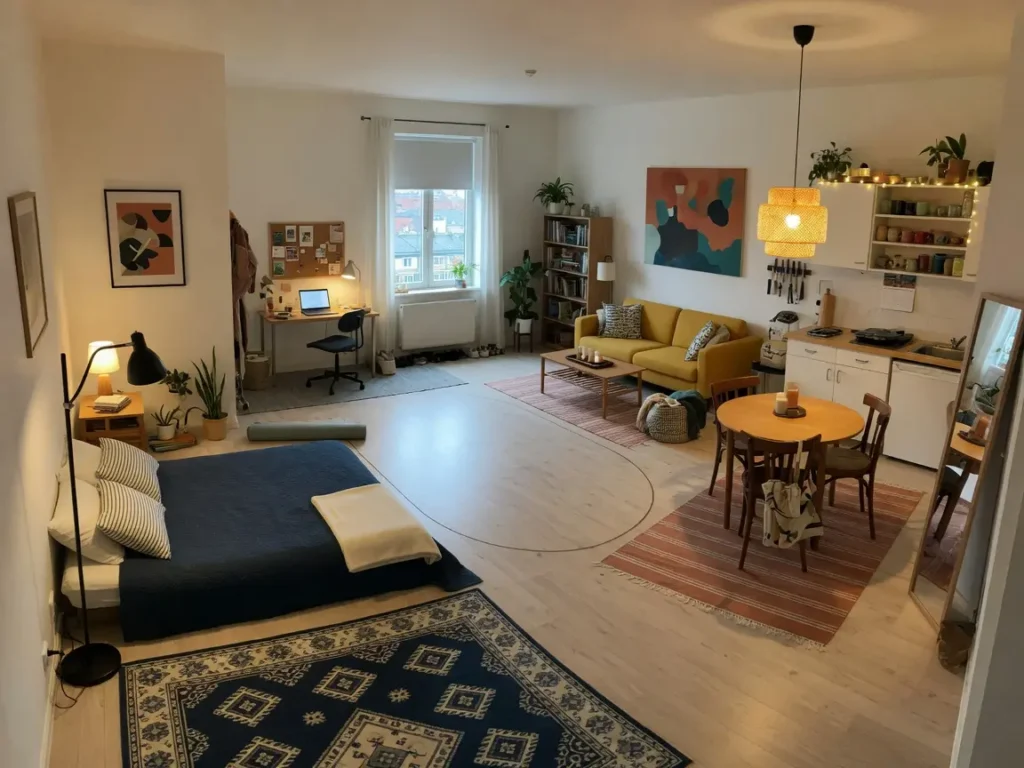Studio Apartment Zoning Ideas Without Walls
