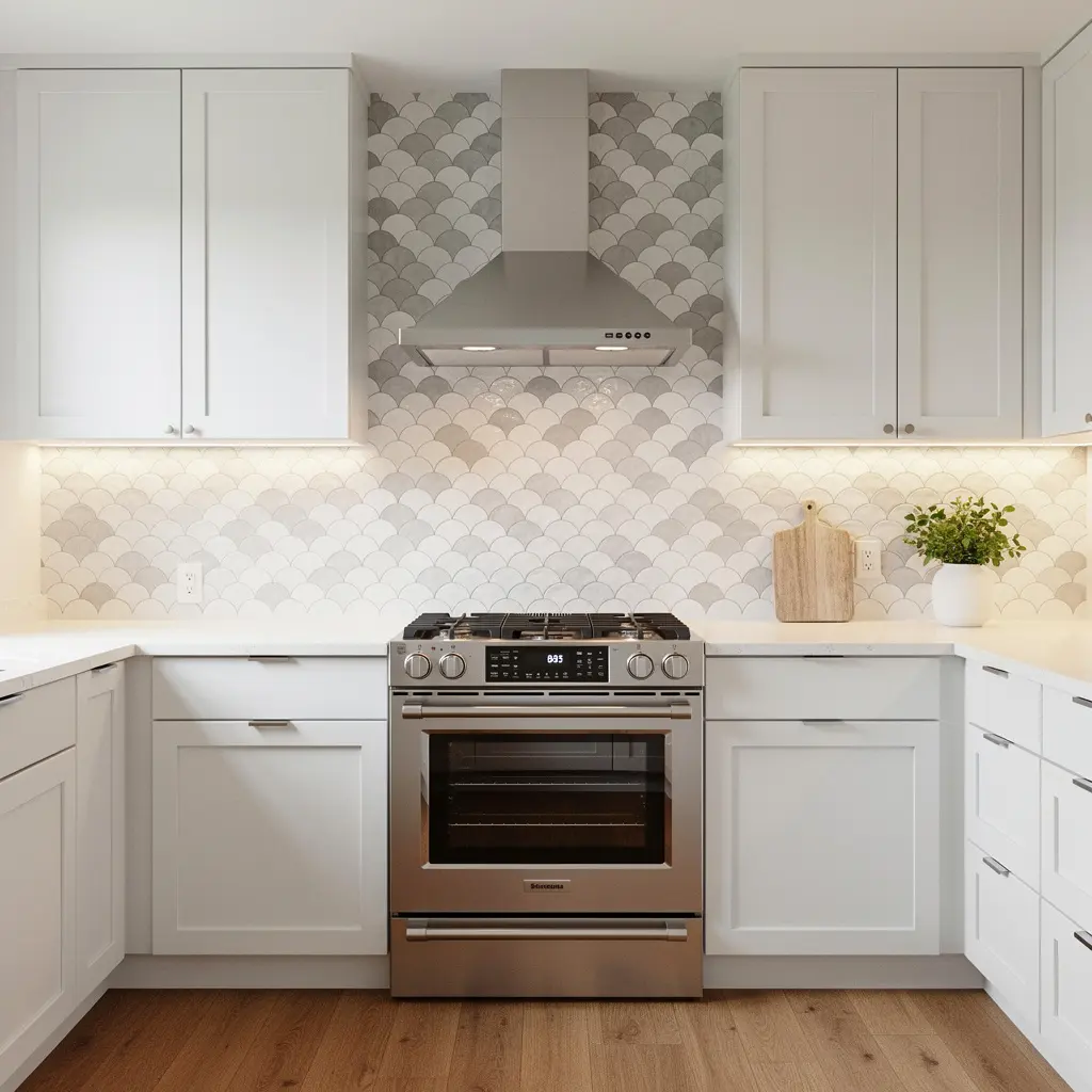 Scalloped Tile Kitchen Backsplash