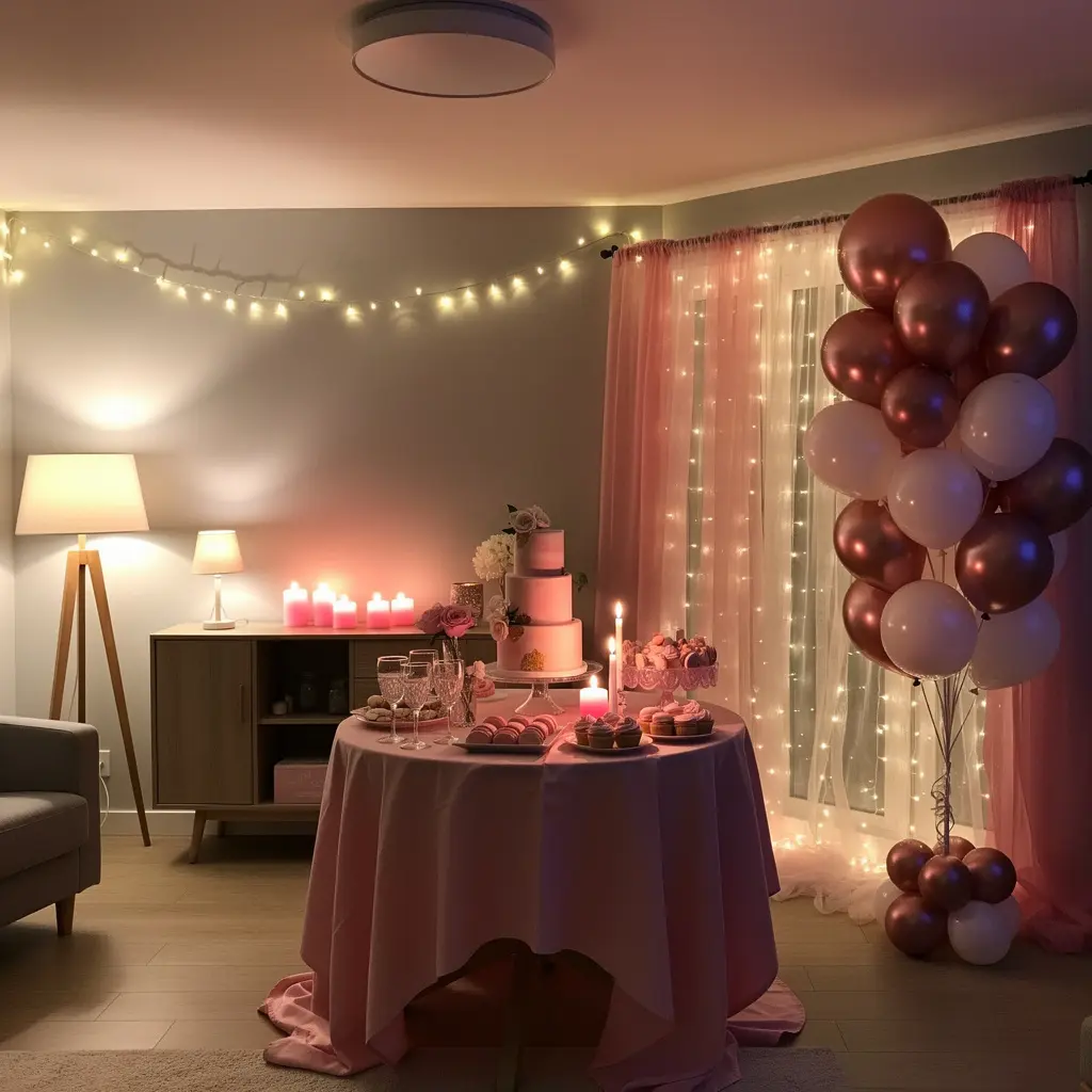 Elegant Pink Birthday Decoration