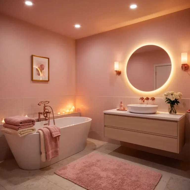 Blush Pink Bathroom Decor