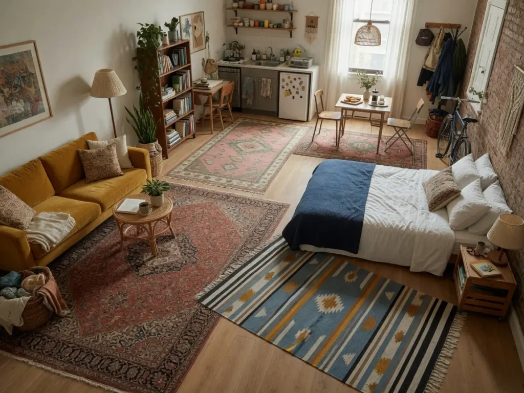 Studio Apartment Zoning Ideas Without Walls