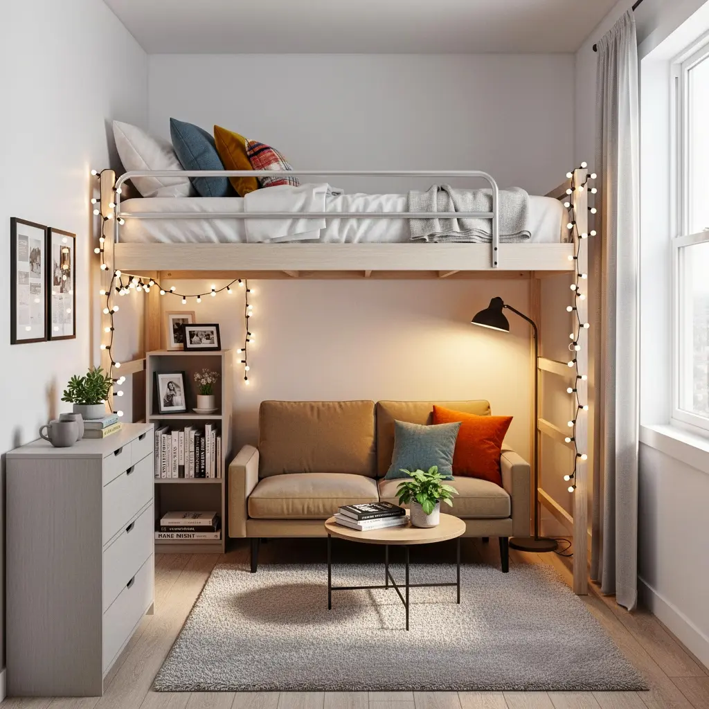 Lofted Bed Dorm Room