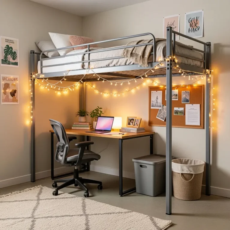 Lofted Bed Dorm Room