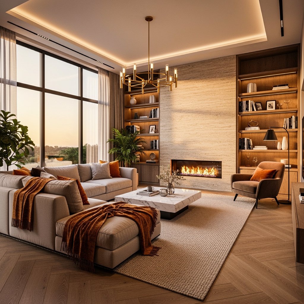 Luxury Warm Living Room Design