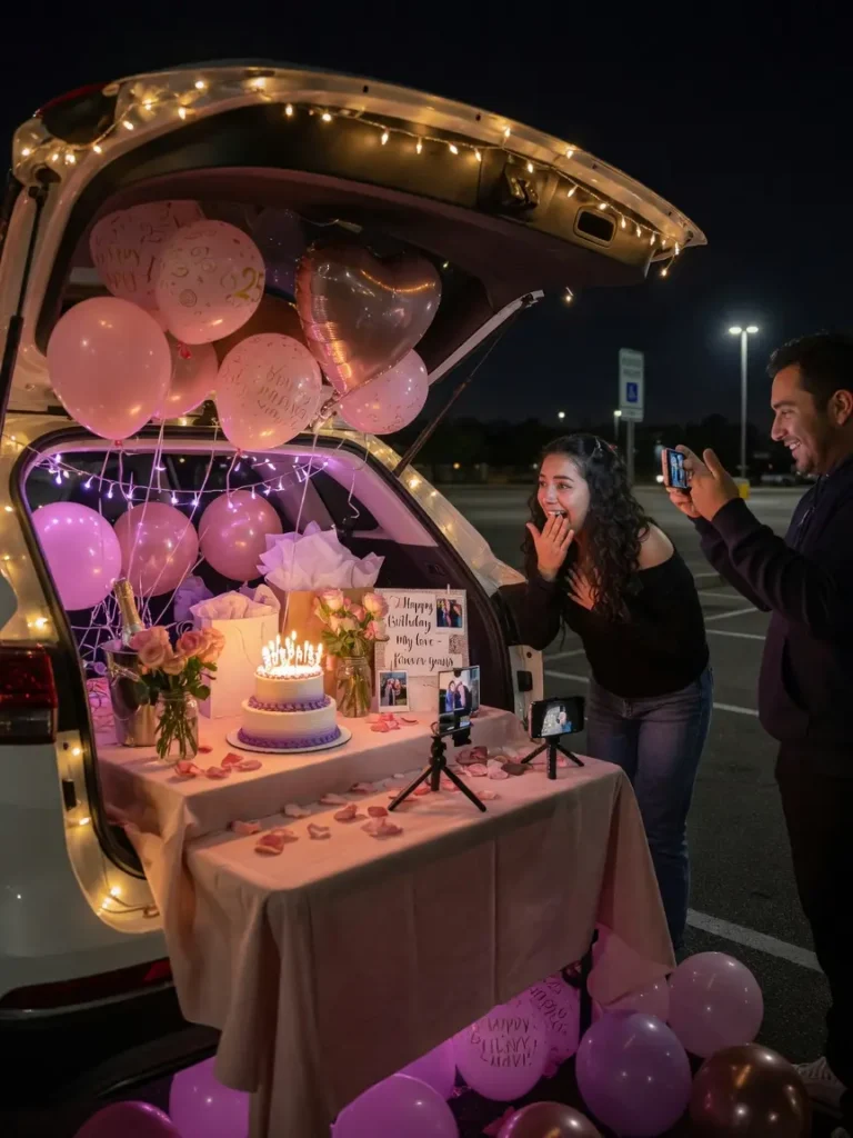 Romantic Car Trunk Birthday Surprise