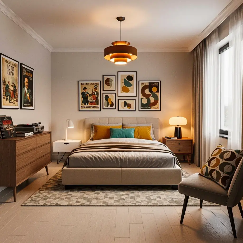 Mix Modern Comfort With Traditional Retro Bedroom Decor