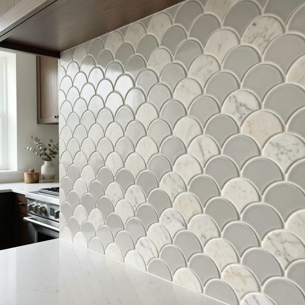 Scalloped Tile Kitchen Backsplash