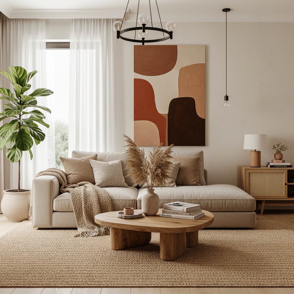 Modern Earthy Living Room Design