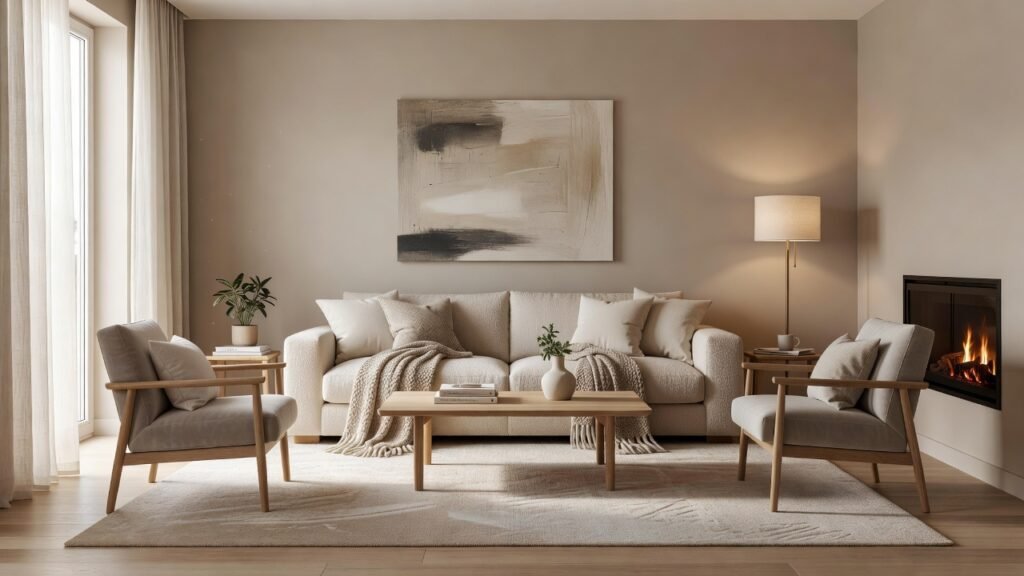 Modern Neutral Cozy Living Room