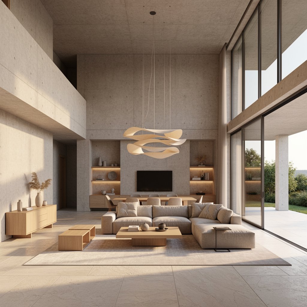 Open Concept Soft Brutalist Living Room