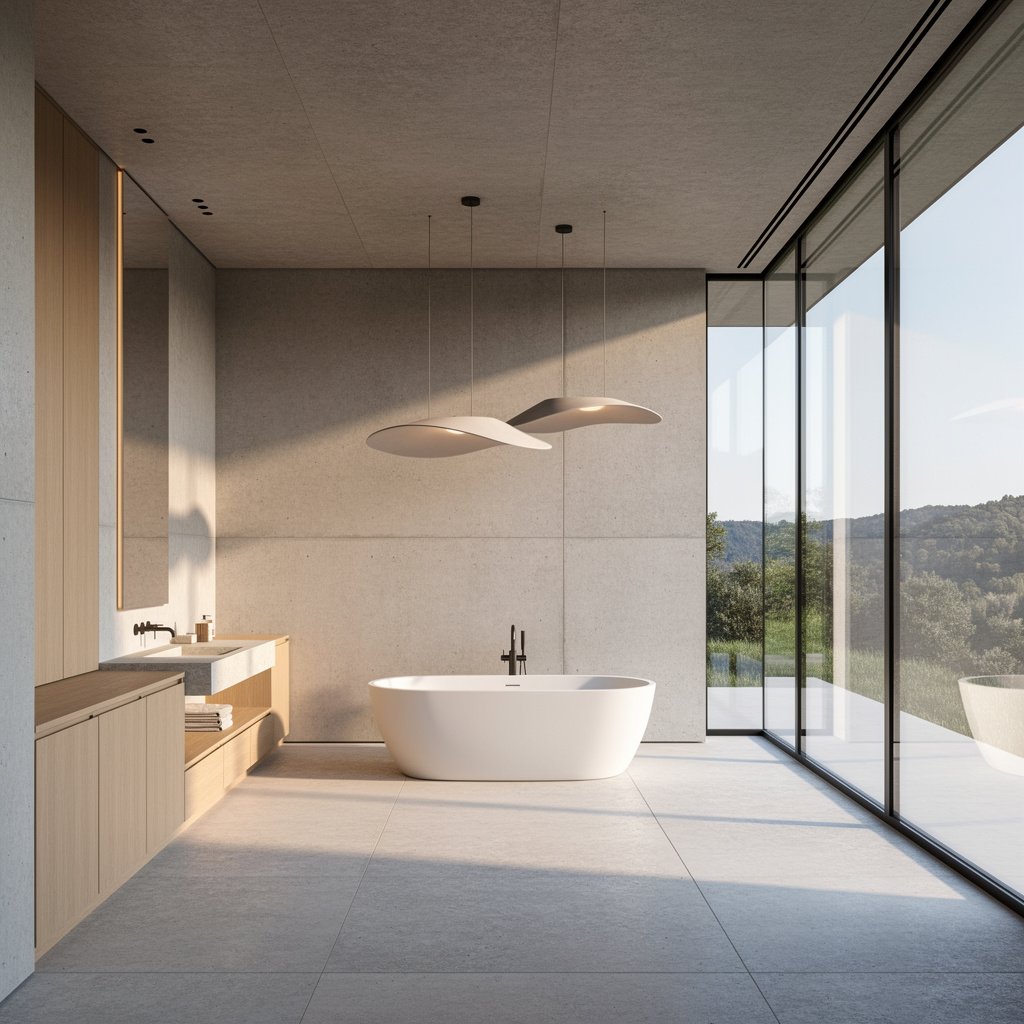 Open Luxury Soft Brutalist Bathroom