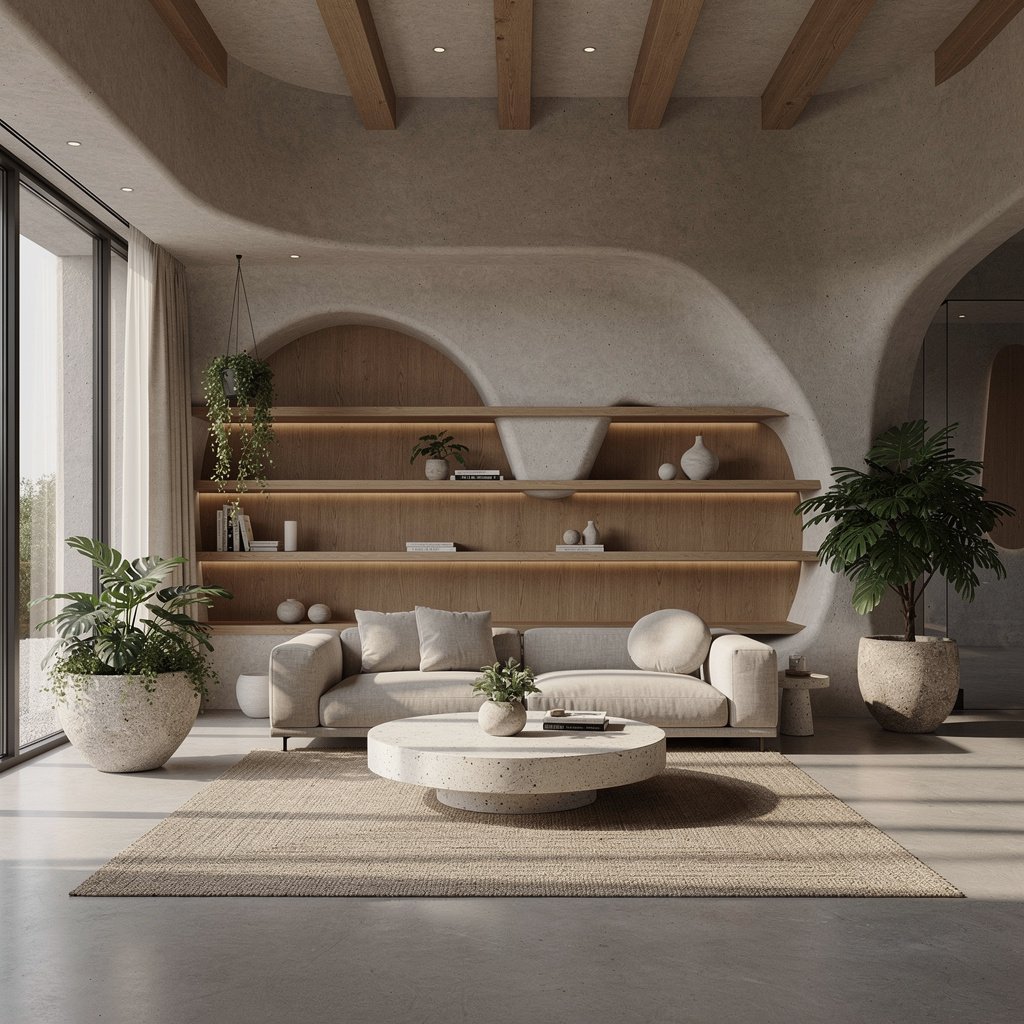 Organic Soft Brutalist Minimalist Interior