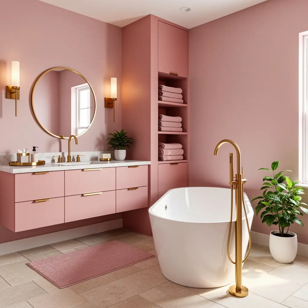 Blush Pink Bathroom Decor