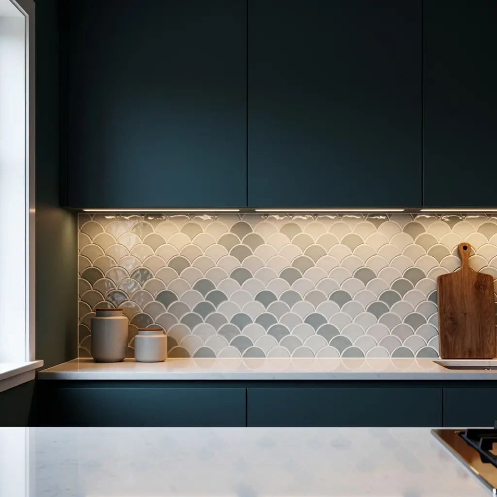 Scalloped Tile Kitchen Backsplash