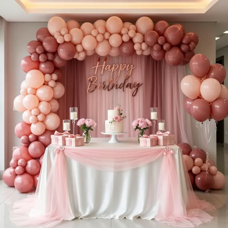 Elegant Pink Birthday Decoration