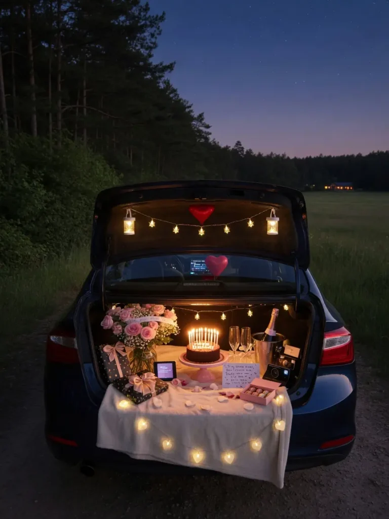 Romantic Car Trunk Birthday Surprise