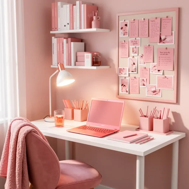 Pink Aesthetic Study Corner