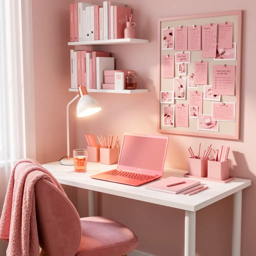 Pink Aesthetic Study Corner
