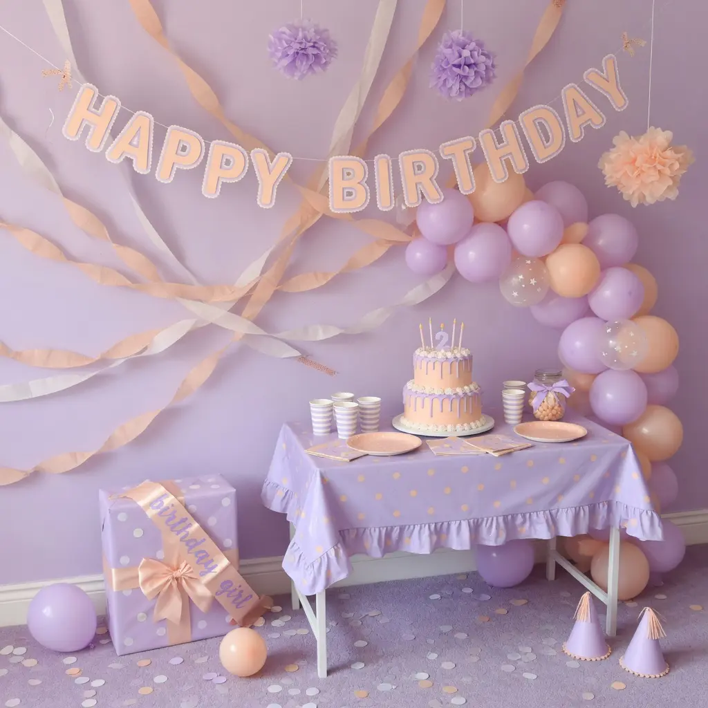 Pastel Birthday Room Decor