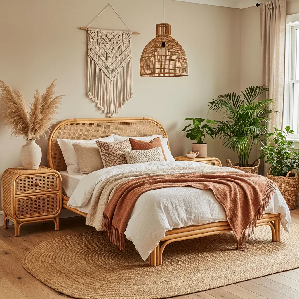 Rattan Furniture Boho Bedroom