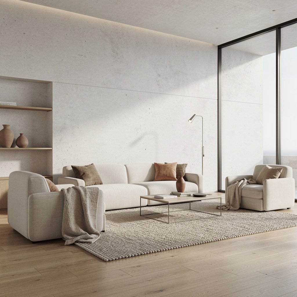 Scandinavian Soft Brutalist Home Interior