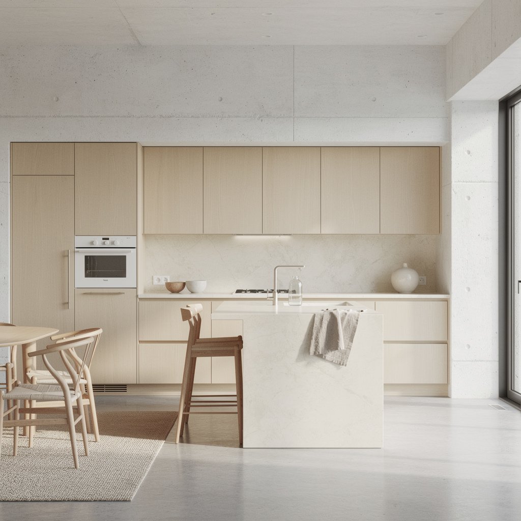 Scandinavian Soft Brutalist Kitchen