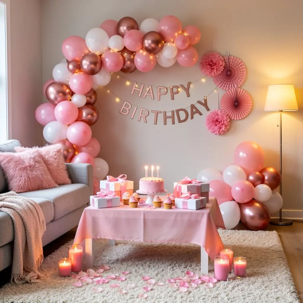 Set Up a Cozy Pink Birthday Surprise Corner at Home